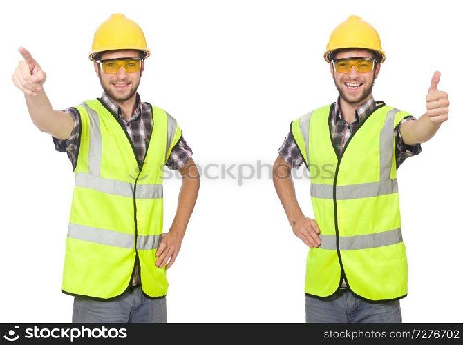 Industrial worker isolated on white 