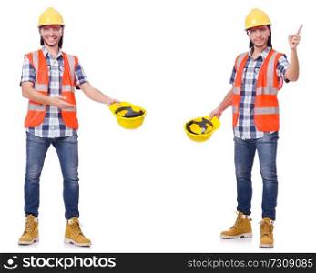 Industrial worker isolated on white  . Industrial worker isolated on white 