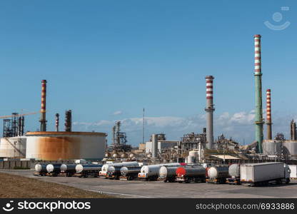 Industry Area: Refinery and Pipelines Industry Zone. View of Industrial and Petrochemical Plants