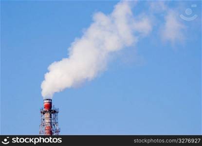 Industry chimney with clear white smoke