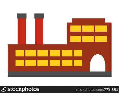 Industry Factory multicolor Vector City silhouette object element retro of isolated item on a white background. Industry Factory multicolor Vector City silhouette object element retro