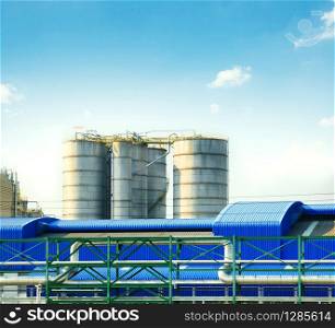 industry tank storage in heavy industrial estate plant