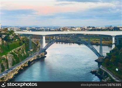 Infante bridge over the Douro river in Porto, Portugal