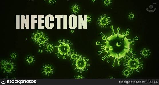 Infection Infection Disease Concept in Black and Green. Infection