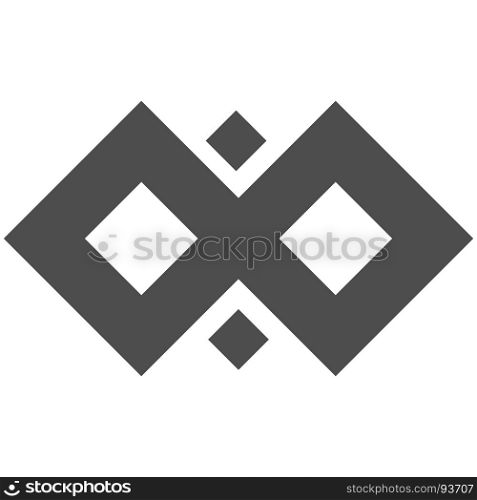 Infinity symbol loop. Figure 8 icon, eternity logo sign in original design, forever eternity knot, number 8 inverted in flat style.