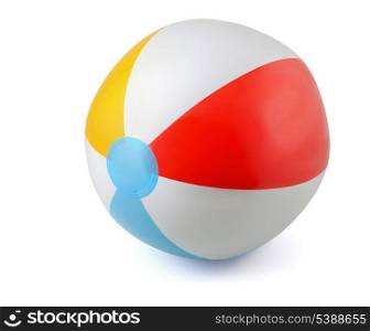 Inflatable PVC beach ball isolated on white