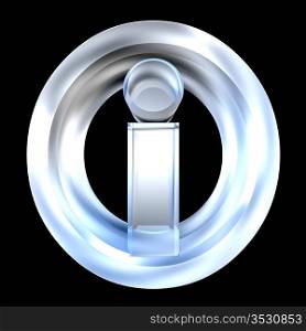 info symbol in glass (3d made)