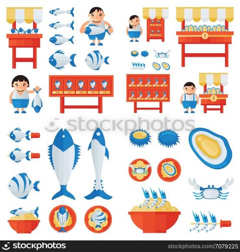 infographic And Sea Food Set