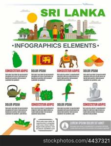 Infographic Sri Lanka. Infographic showing Major attractions and features Sri Lanka culture vector illustration