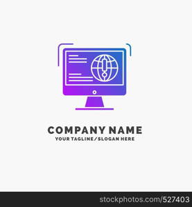 information, content, development, website, web Purple Business Logo Template. Place for Tagline.. Vector EPS10 Abstract Template background