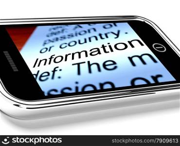 Information On Mobile Phone As Symbol For Online Knowledge. Information On Mobile Phone As A Symbol For Online Knowledge