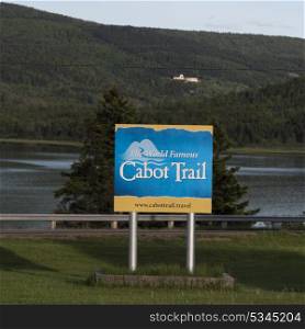 Information sign at Cabot Trail, Cape Breton Island, Nova Scotia, Canada