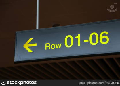 Information sign in an airport departure terminal