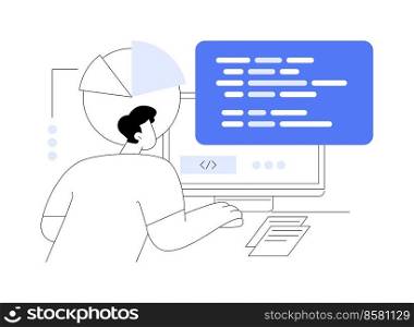 Information technology courses abstract concept vector illustration. IT course for all levels, computing and hi-tech training, data and web programming, network management classes abstract metaphor.. Information technology courses abstract concept vector illustration.