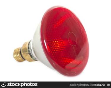 infrared bulb in front of white background