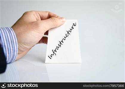 Infrastructure text concept isolated over white background
