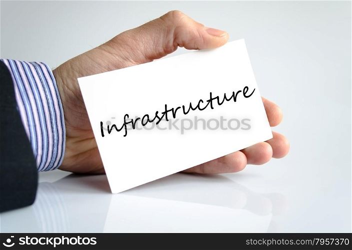 Infrastructure text concept isolated over white background