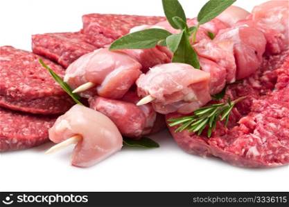 Ingredient&rsquo;s of fresh meat ready to cook on barbecue