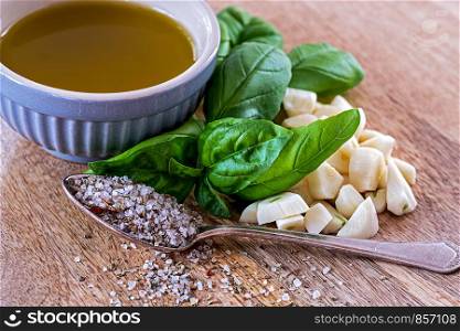 ingredients for garlic herbal oil