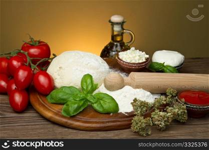 ingredients for homemade pizza