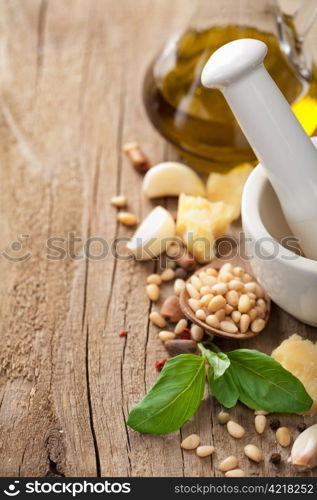 ingredients for pesto sauce