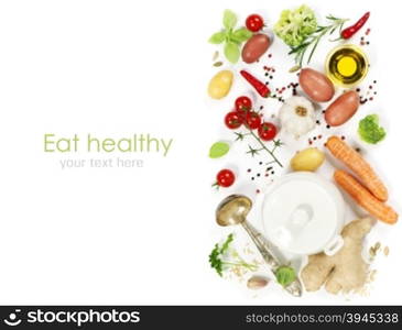 Ingredients for soup.Top view. Bio Healthy food. Organic vegetables.