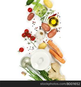 Ingredients for soup.Top view. Bio Healthy food. Organic vegetables.