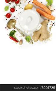 Ingredients for soup.Top view. Bio Healthy food. Organic vegetables.
