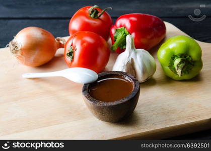 Ingredients ready for italian pasta sauce