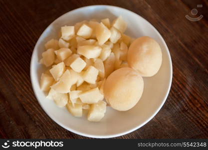 ingridients for traditional Russian kvass soup with vegetables - okroshka