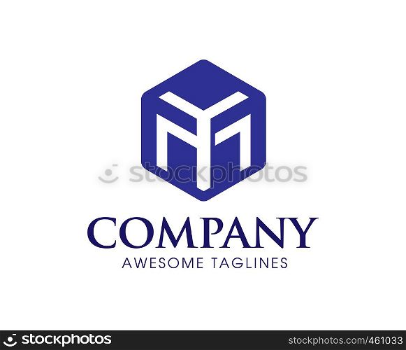Initial letter M and Y hexagon logo vector