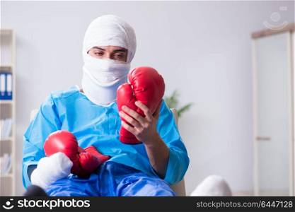 Injured boxer recovering in hospital