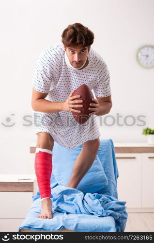 Injured man waiting treatment in the hospital. The injured man waiting treatment in the hospital