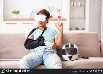 Injured motorbike rider recovering at home 