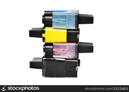 Ink cartridges isolated on white
