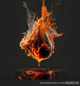 Ink dropped in water, translucent, colorful exploding fireball on black background. Ink dropped in water, translucent, colorful exploding fireball on black background AI Generated