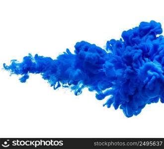 Ink splash cloud in water isolated on white background