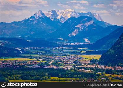 Inn river valley and Kaiser mountains view, Tyrol state of Austria