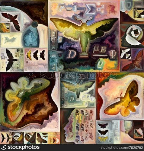 Inner Encryption series. Background of abstract organic forms, art textures and colors on subject of hidden meanings, sacred life, drama, poetry, mysticism and art.