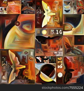 Inner Encryption series. Colorful collage of abstract organic forms, symbols and art textures on subject of hidden meanings, sacred life, drama, poetry, mysticism and art.