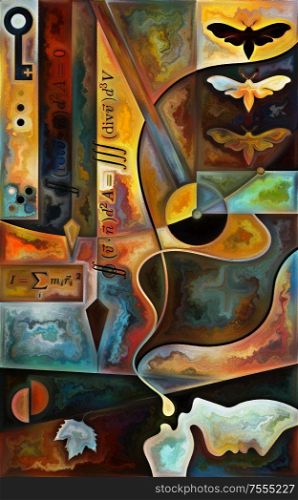 Inner Encryption series. Interplay of abstract organic forms, symbols, art textures and colors on subject of hidden meanings, sacred life, drama, poetry, mysticism and art.