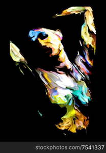 Inner Paint series. Abstract female face on the subject of art, energy, creativity and emotion.