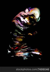 Inner Paint series. Color Pose on Black abstraction on subject of art, creativity and design.
