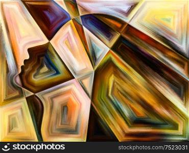 Inner Texture series. Backdrop of human face, colors, organic textures, flowing curves to complement your design on the subject of inner world, mind, Nature and creativity
