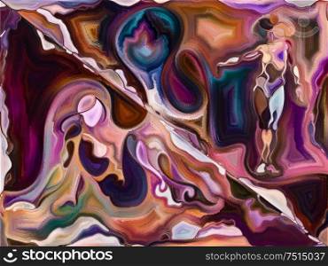 Inner Texture series. Composition of human figure, colors, organic textures, flowing curves suitable as a backdrop for the projects on human condition, art and creativity