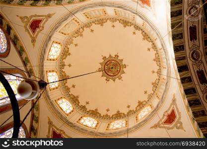 Inner view of dome in Ottoman architecture in, Istanbul, Turkey