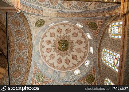 Inner view of dome in Ottoman architecture in, Istanbul, Turkey