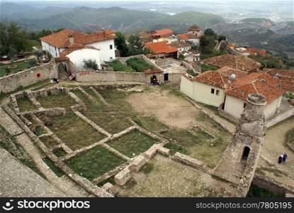 Inner yard of castle in Kruje, Albania