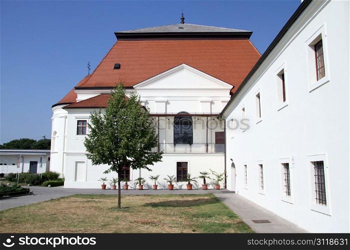 Inner yard of church in Vukovar, Croatia