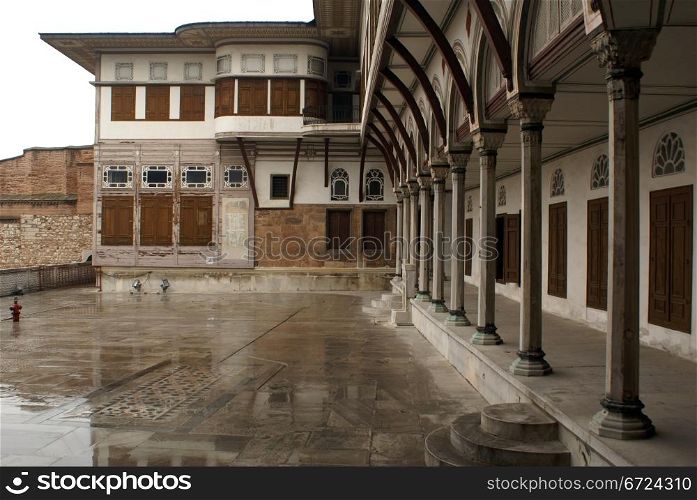 Inner yard of Harem in Topkapi palace, Istanbul, Turkey